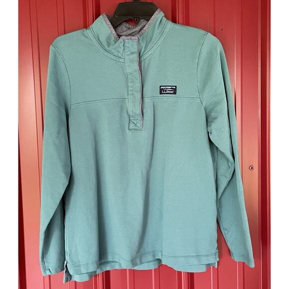 LL Bean Sweater Classic Fit Rugby Pullover Active Outdoors Medium‎ Petite - Picture 1 of 7
